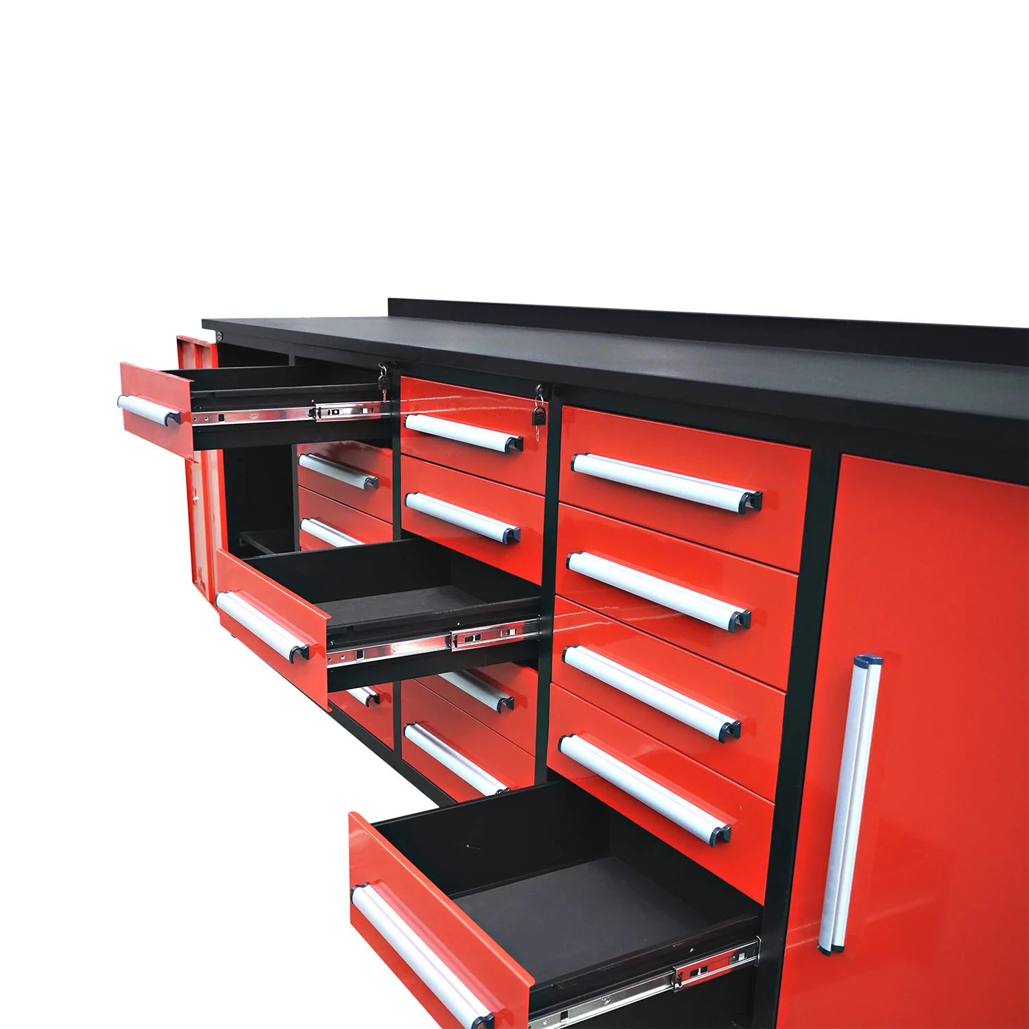 10ft Workbench Storage Cabinet with 15 Drawers & 2 Cabinets - Image 9