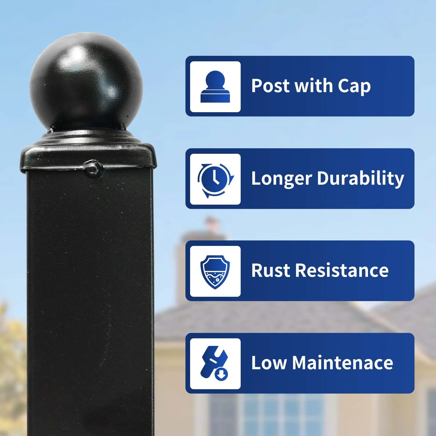 10x7 ft Steel Fence with 4 Rails, 30 Panels - Image 5