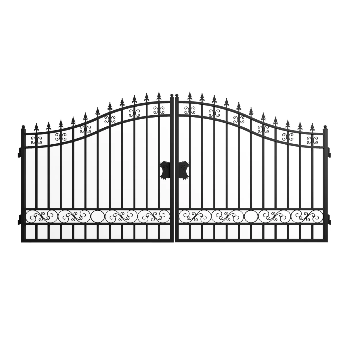 14x8 ft Steel Dual Swing Driveway Gate - Image 11