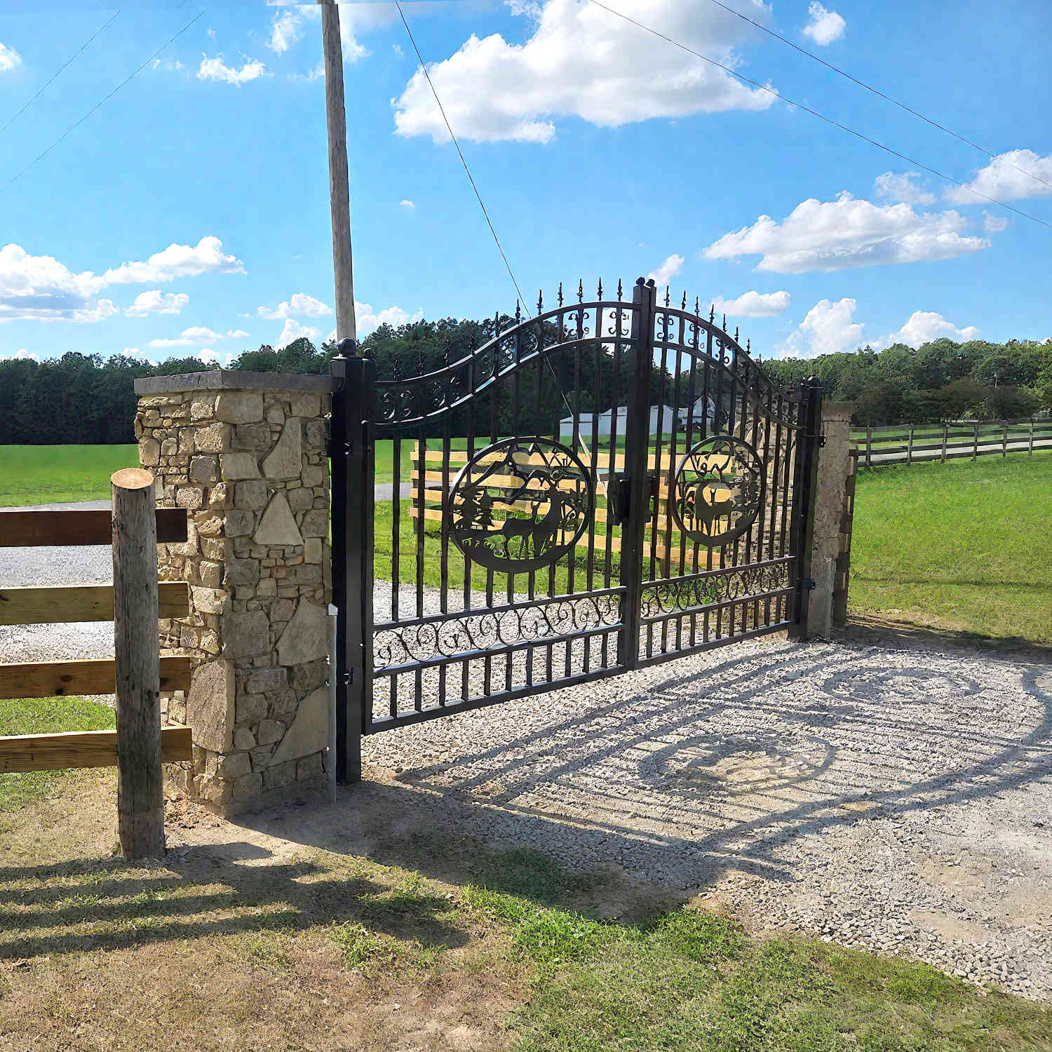 14x8 ft Steel Dual Swing Driveway Gate - Image 28