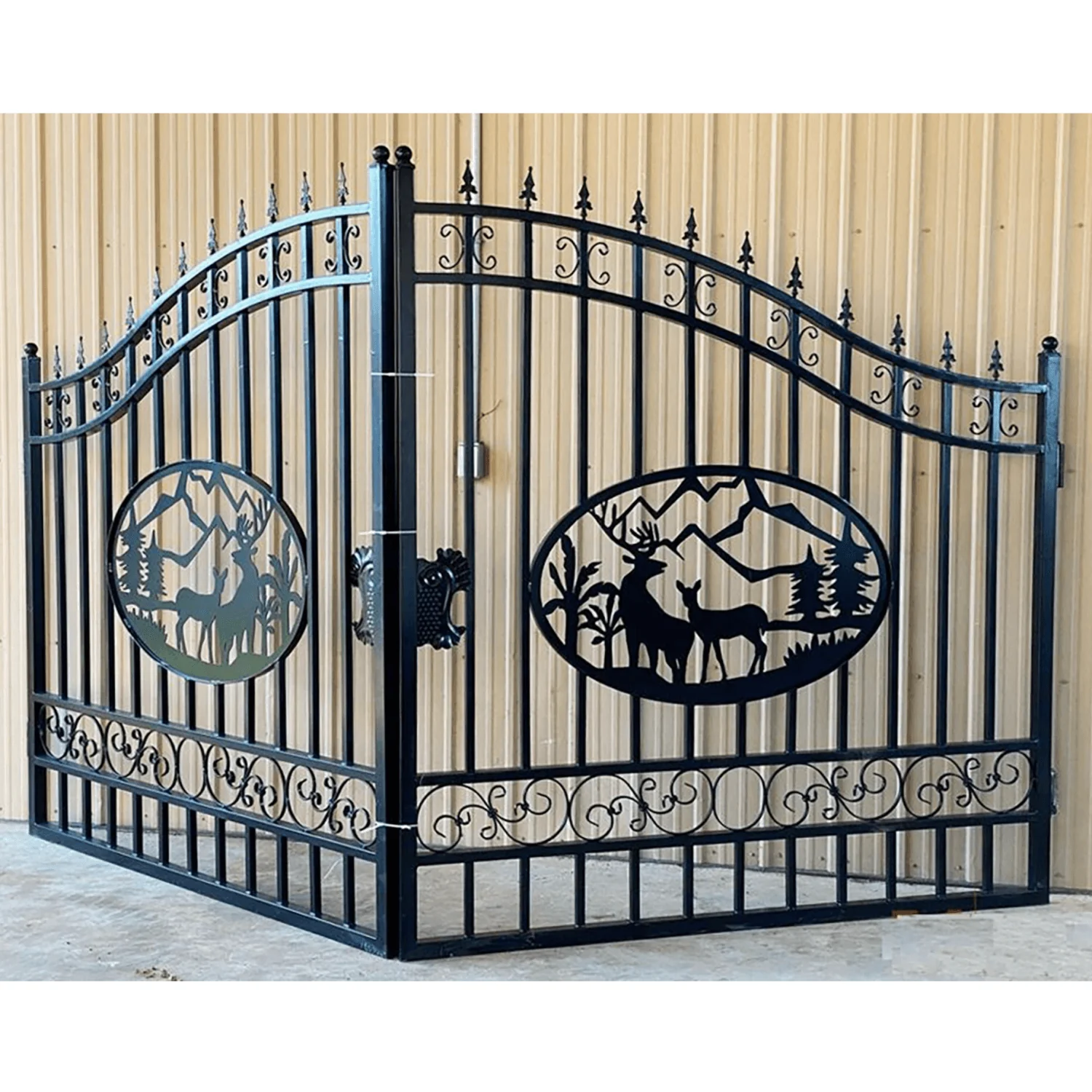 14x8 ft Steel Dual Swing Driveway Gate - Image 29