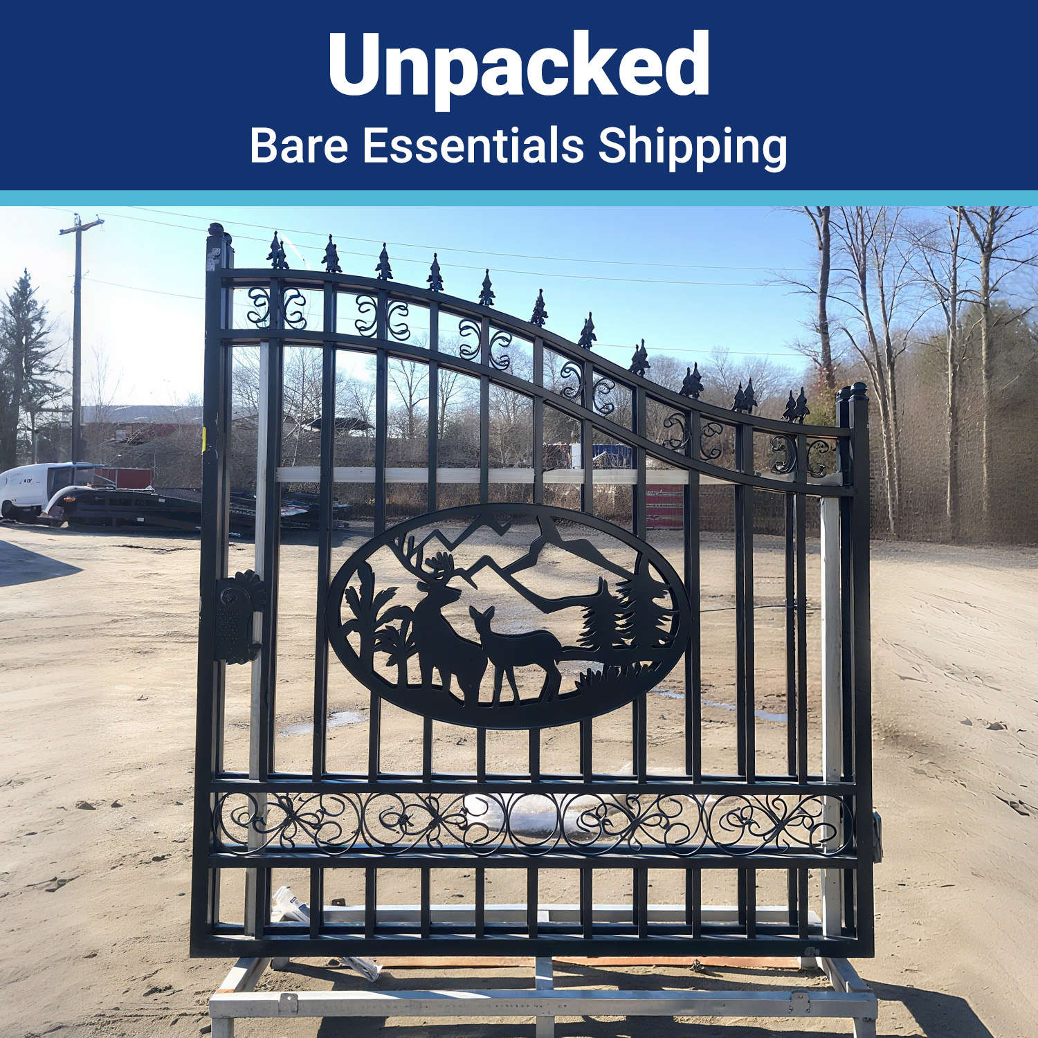 14x8 ft Steel Dual Swing Driveway Gate - Image 36