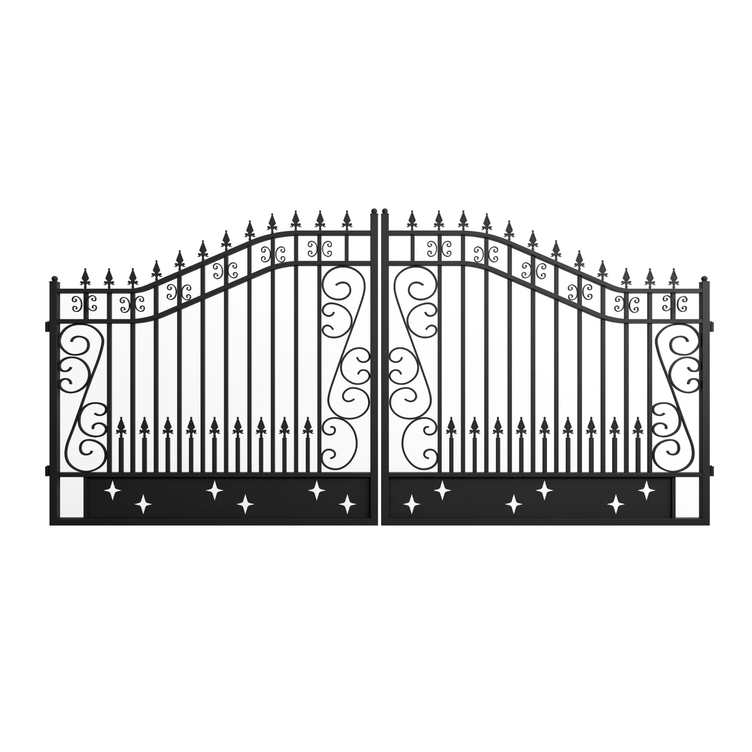 14x8 ft Steel Dual Swing Driveway Gate - Image 7
