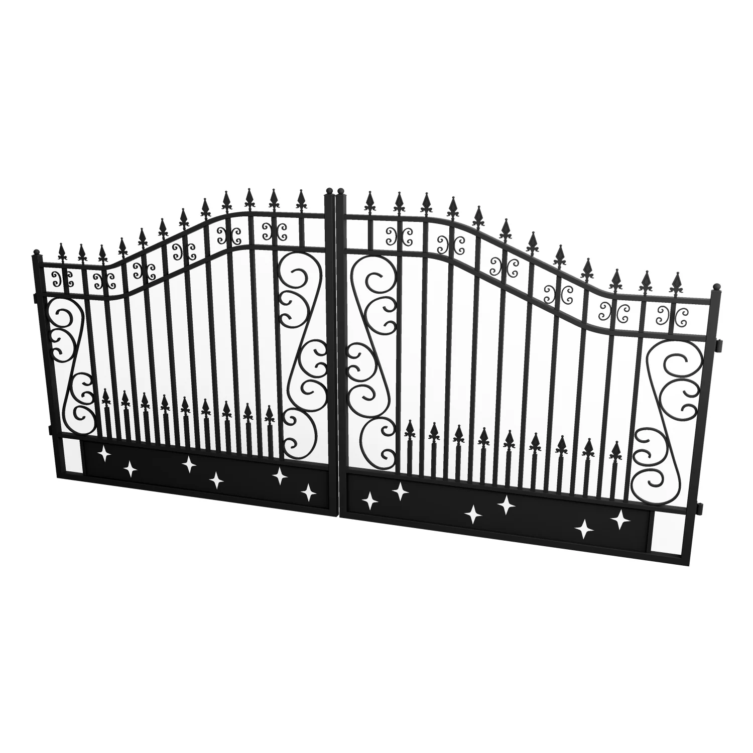 14x8 ft Steel Dual Swing Driveway Gate - Image 8