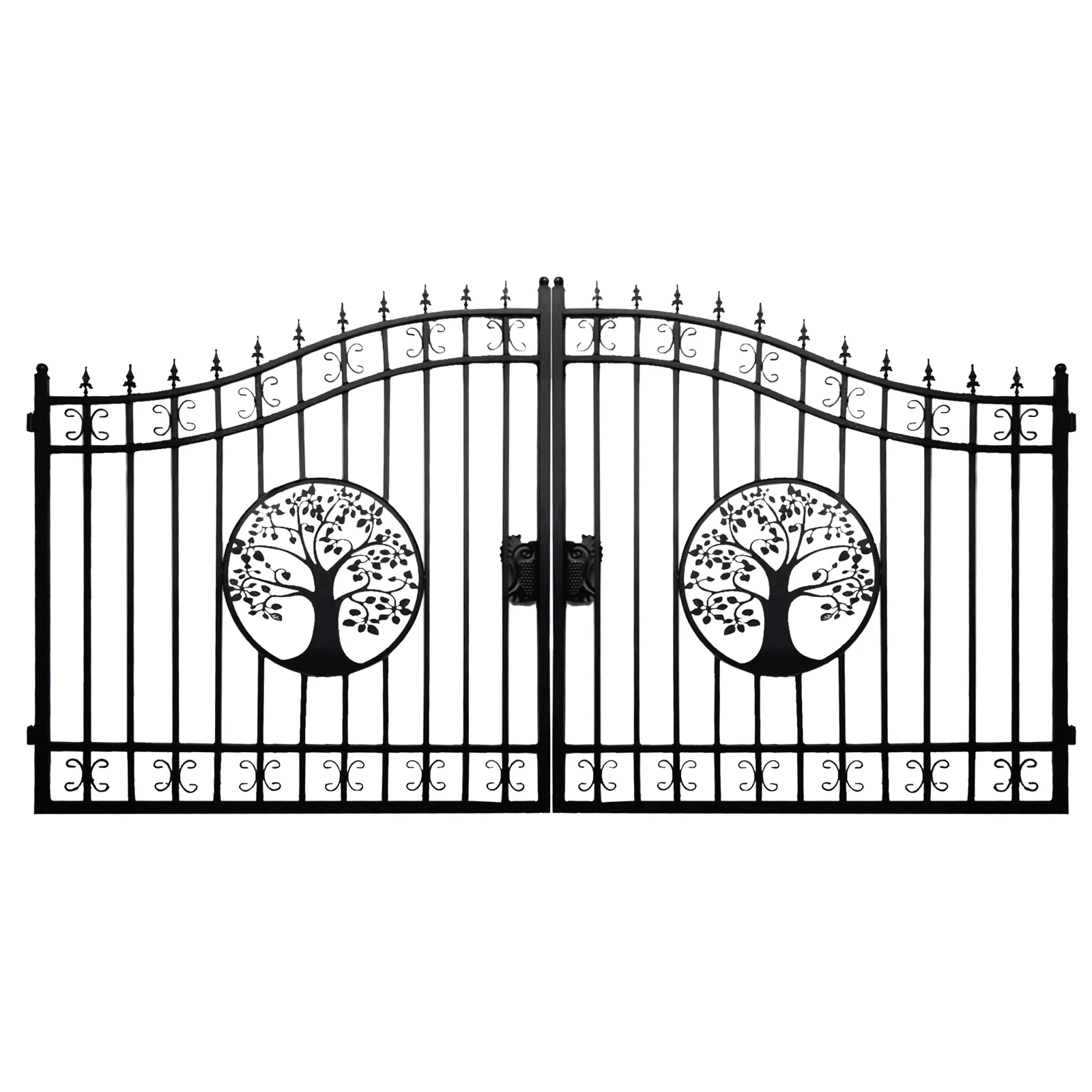 14x8 ft Steel Dual Swing Driveway Gate - Image 9