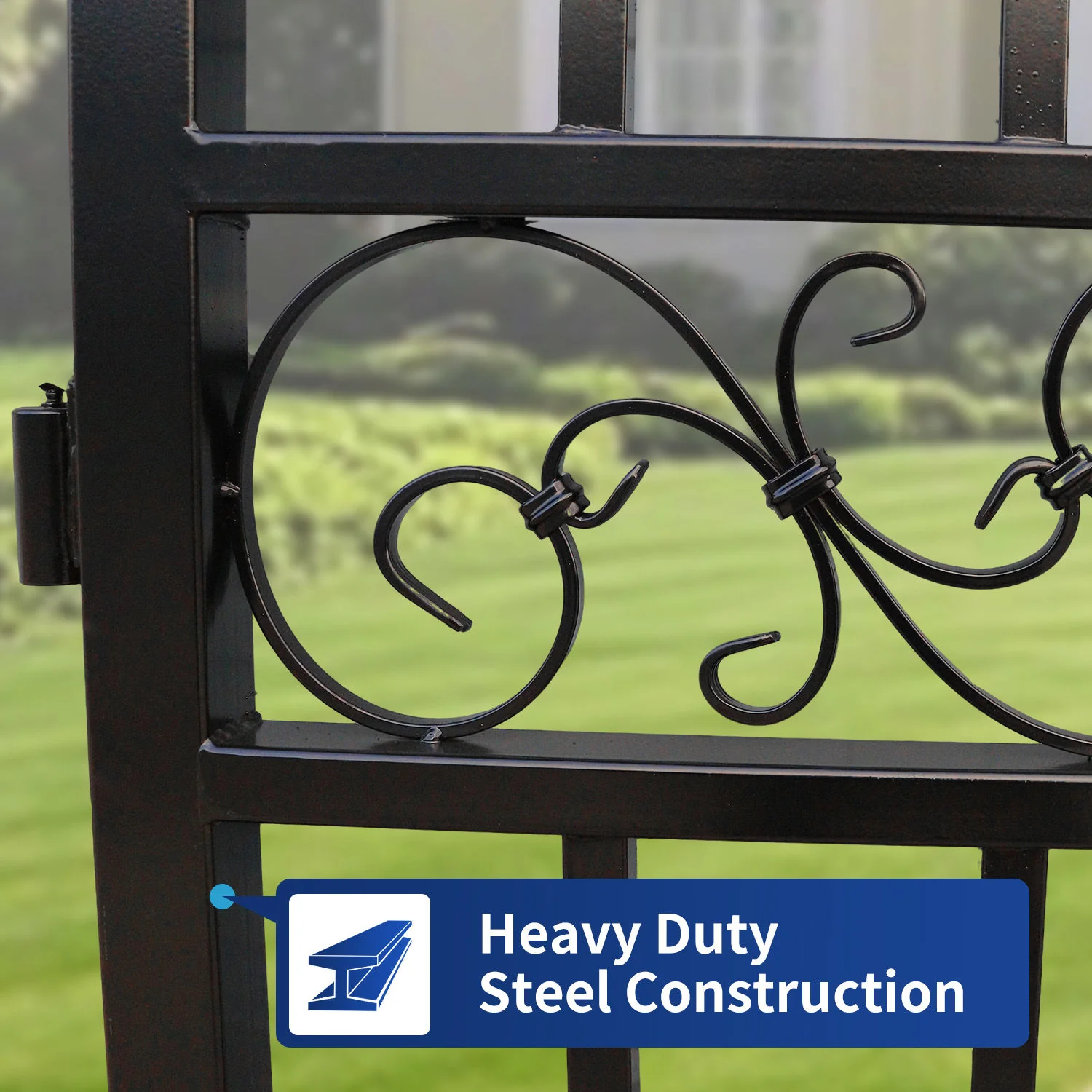 14x8 ft Steel Dual Swing Driveway Gate - Image 24