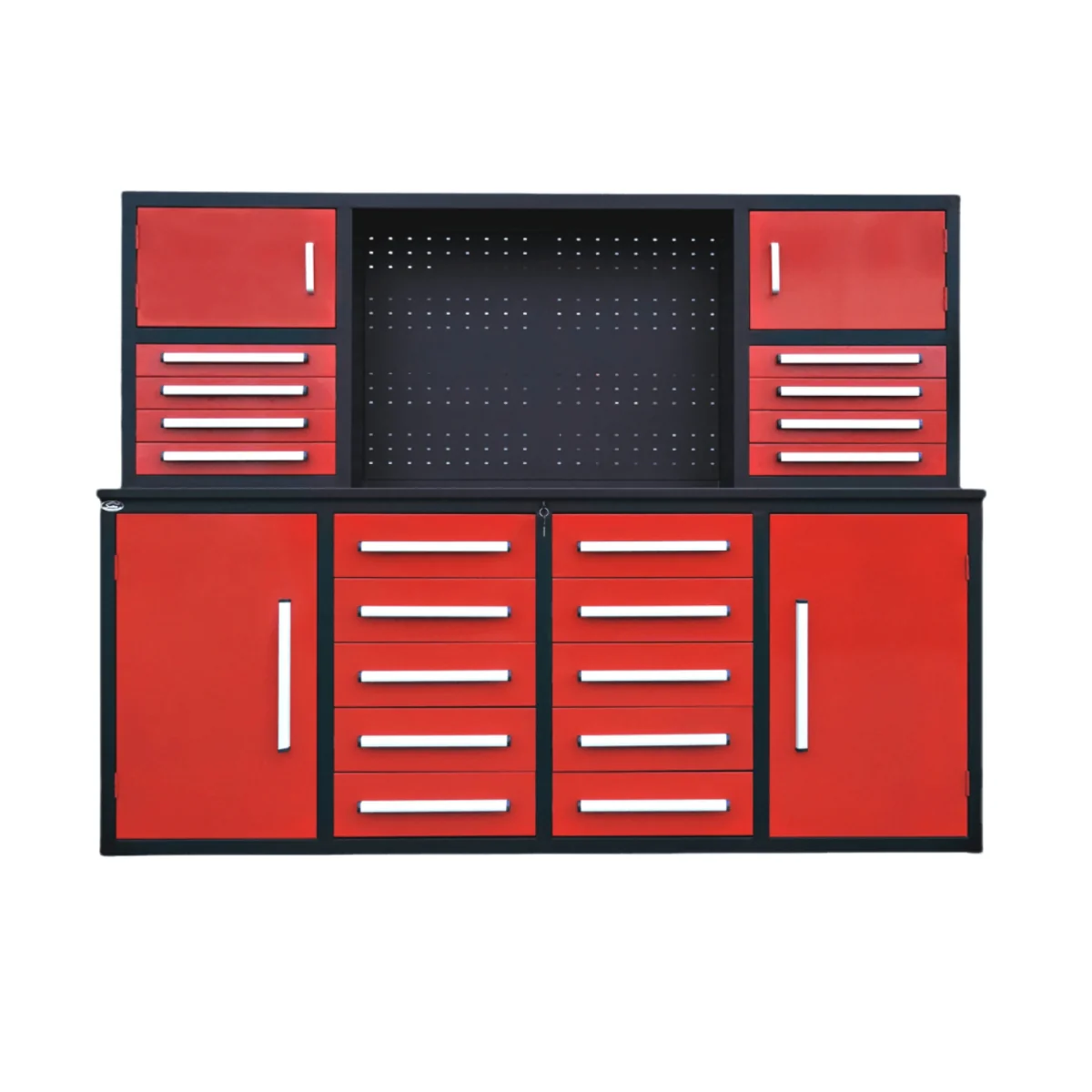 7 ft Garage Workbench Cabinet (18 Drawers & 4 Cabinets & Pegboard) - Image 3