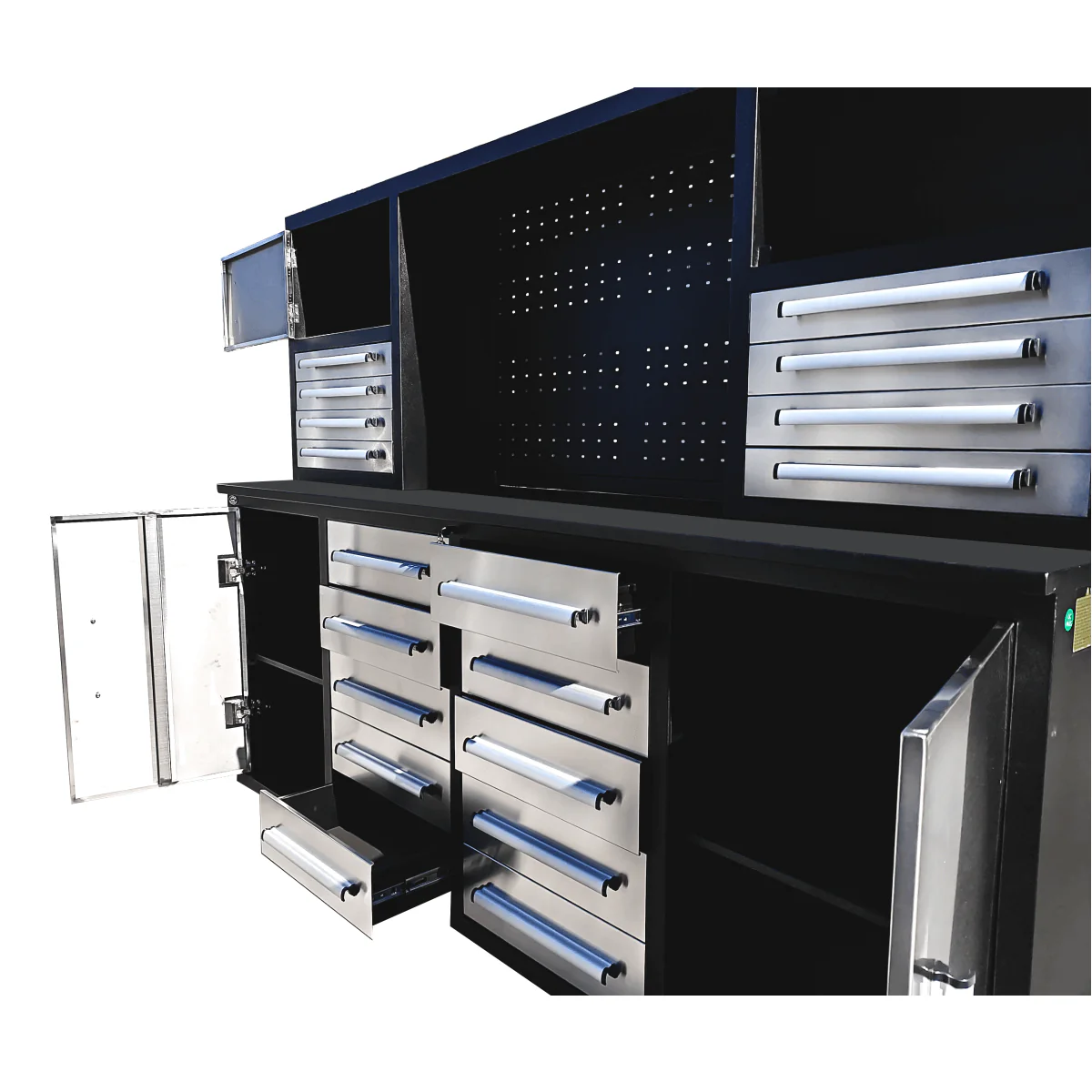 7 ft Garage Workbench Cabinet (18 Drawers & 4 Cabinets & Pegboard) - Image 6