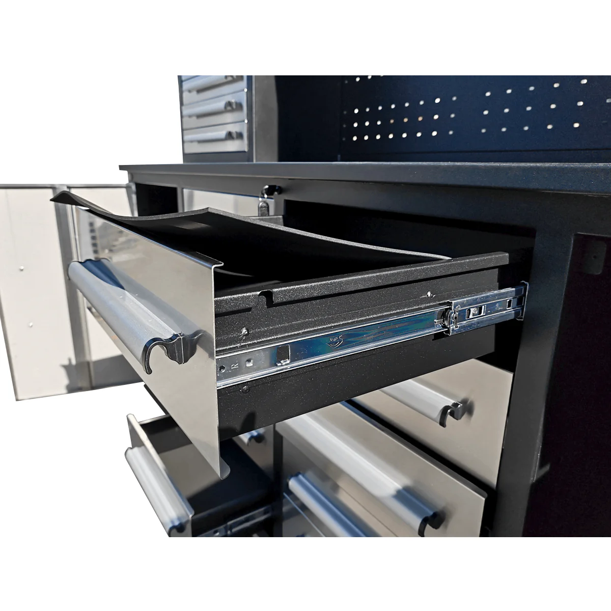 7 ft Garage Workbench Cabinet (18 Drawers & 4 Cabinets & Pegboard) - Image 8