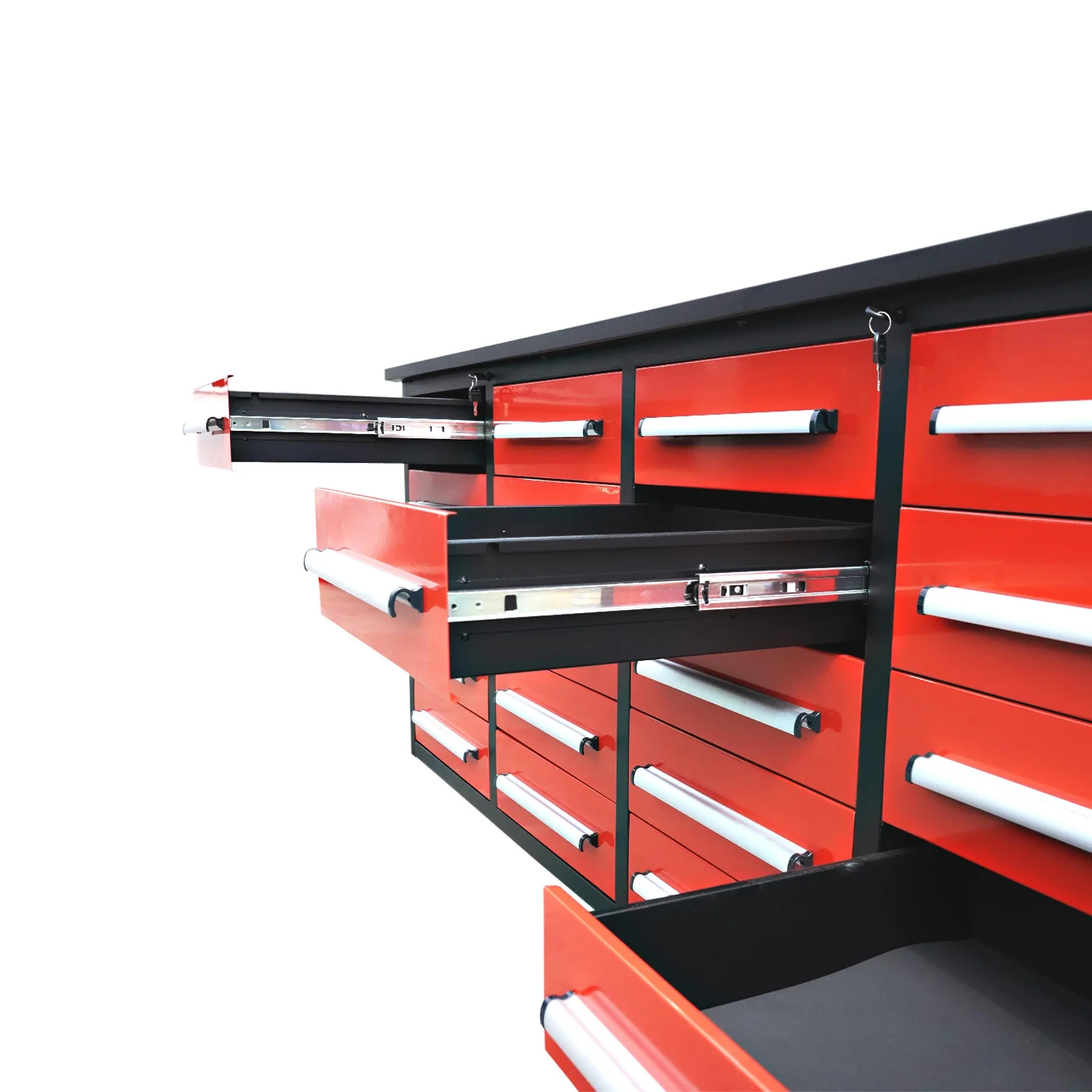 7ft Heavy Duty Garage Workbench Cabinet with 20 Drawers - Image 14