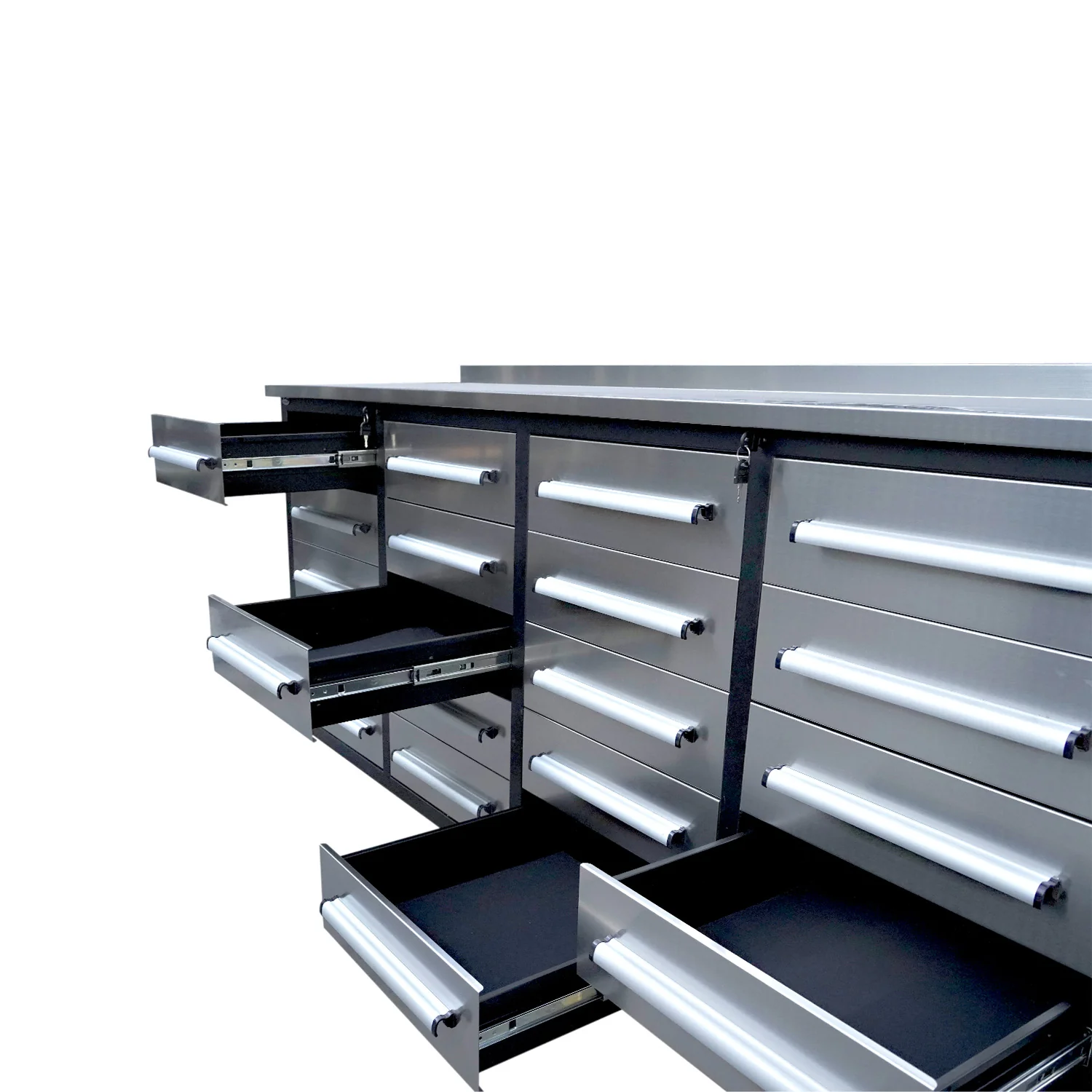 7ft Heavy Duty Garage Workbench Cabinet with 20 Drawers - Image 22