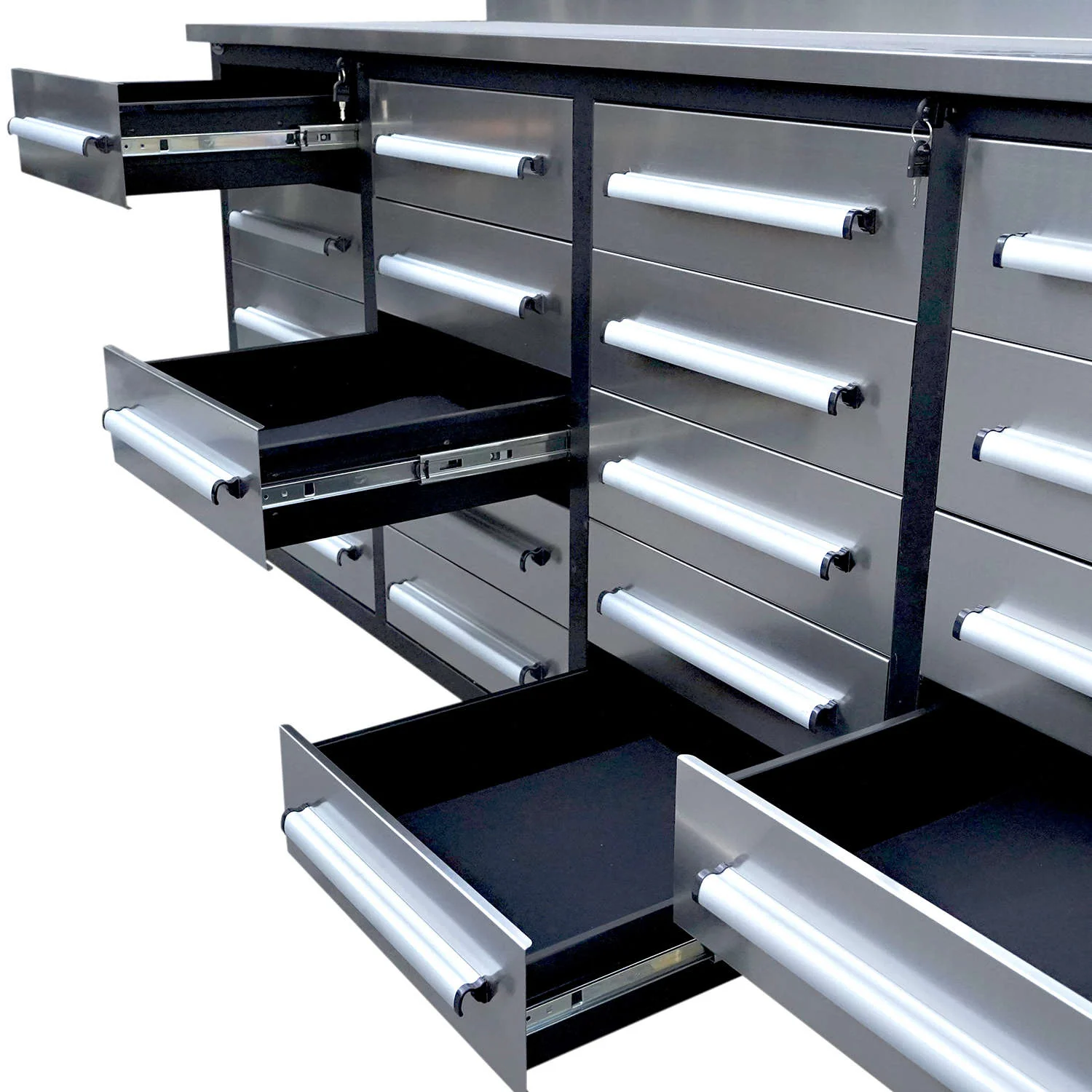 7ft Heavy Duty Garage Workbench Cabinet with 20 Drawers - Image 5