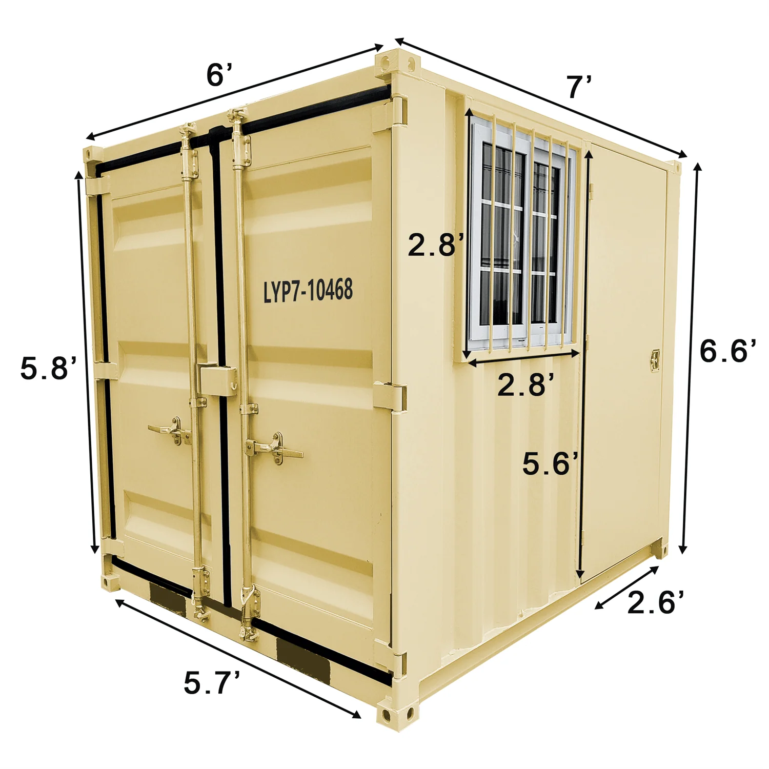 7ft Small Cubic Shipping Container - Image 4