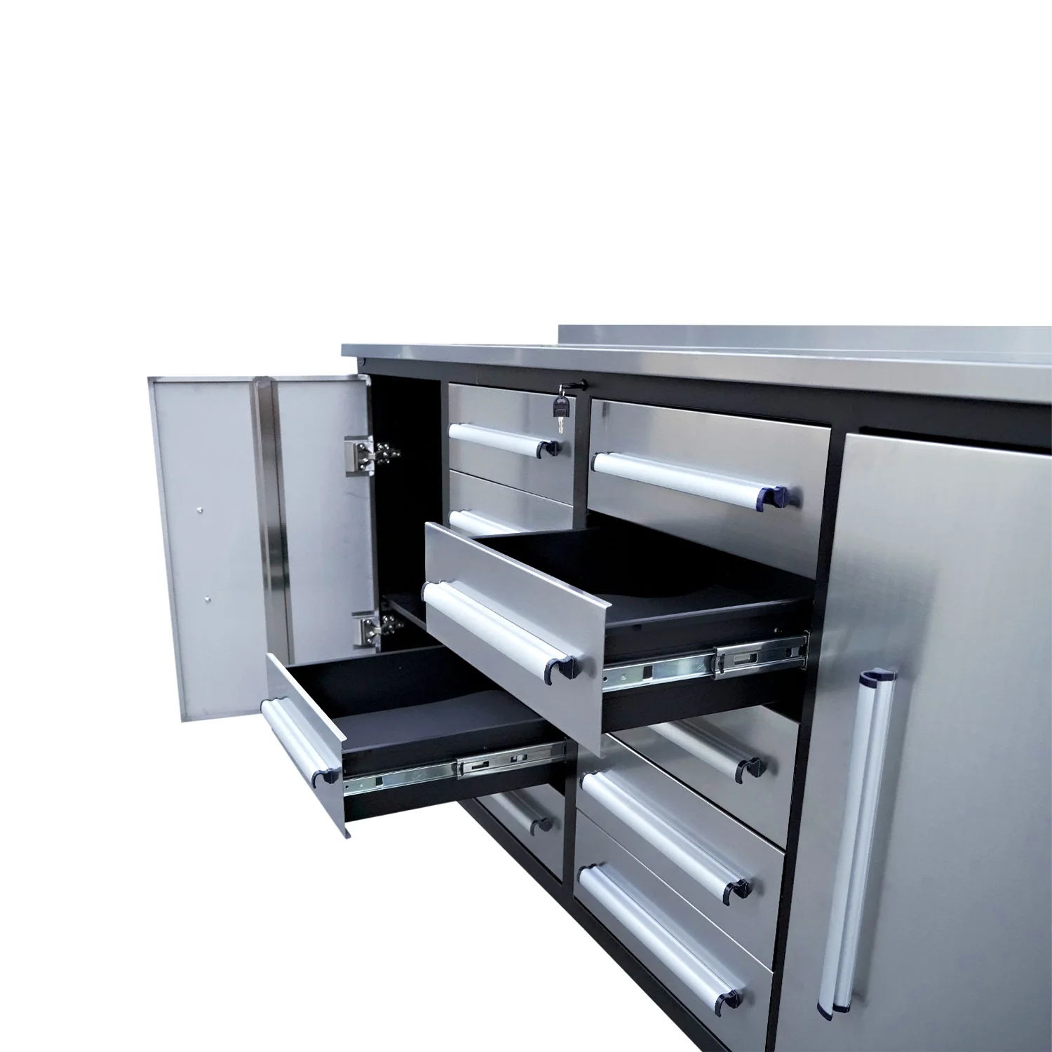 7ft Heavy Duty Workbench with 10 Drawers & 2 Cabinets - Image 21