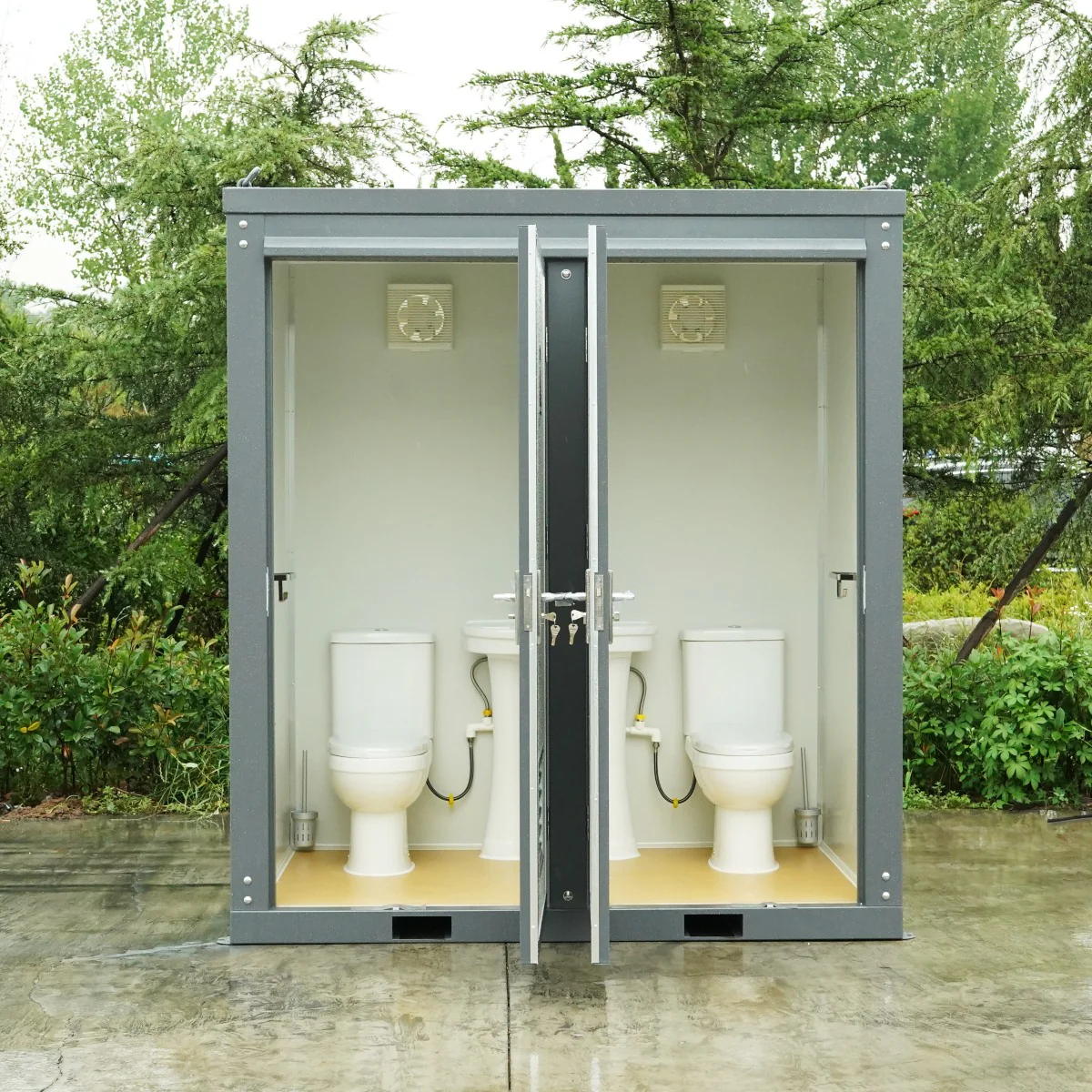2 Private Toilet Stalls Portable Restroom - Image 4