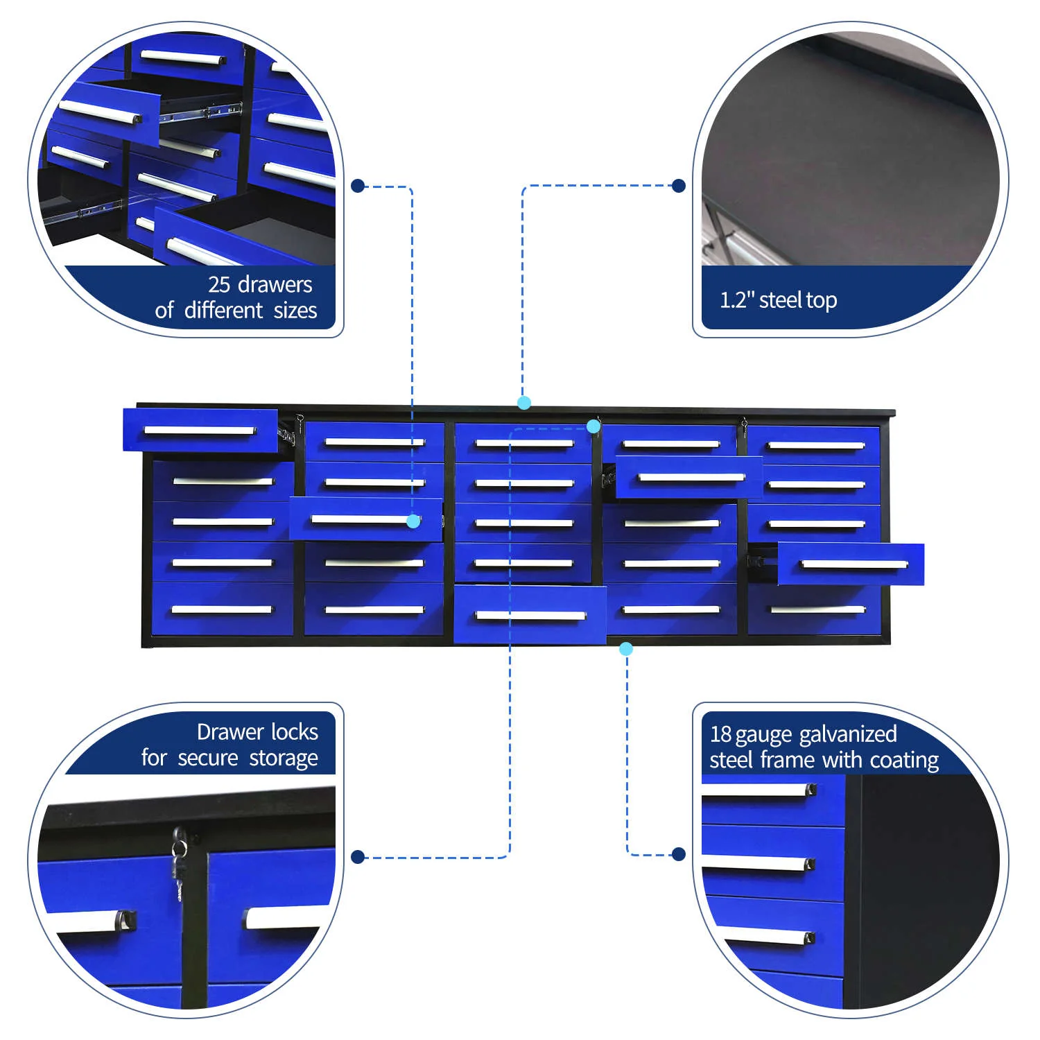 10 ft Heavy Duty Workbench with 25 Drawers - Image 5