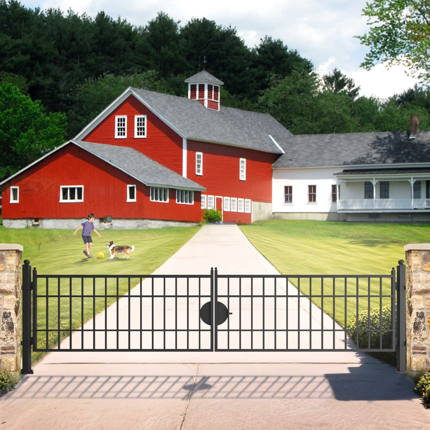 20 ft Steel Farm Driveway Gate - Image 5