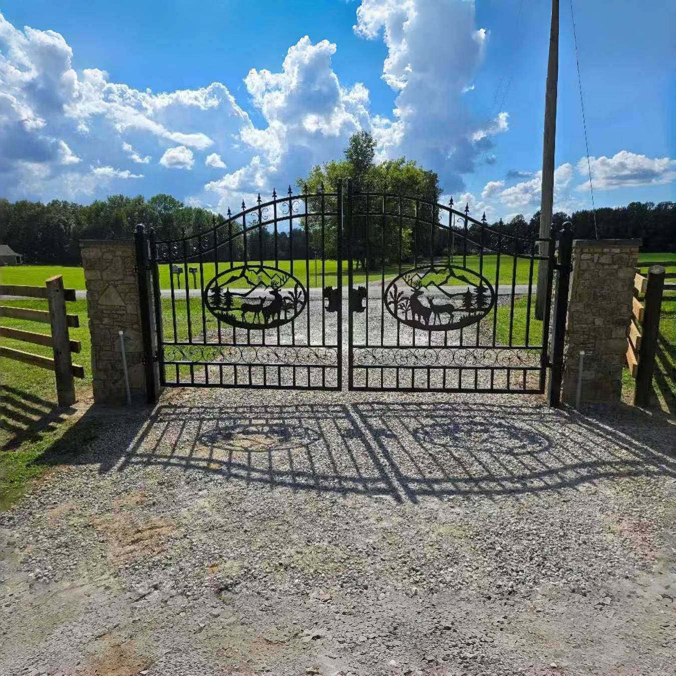 14x8 ft Steel Dual Swing Driveway Gate - Image 21