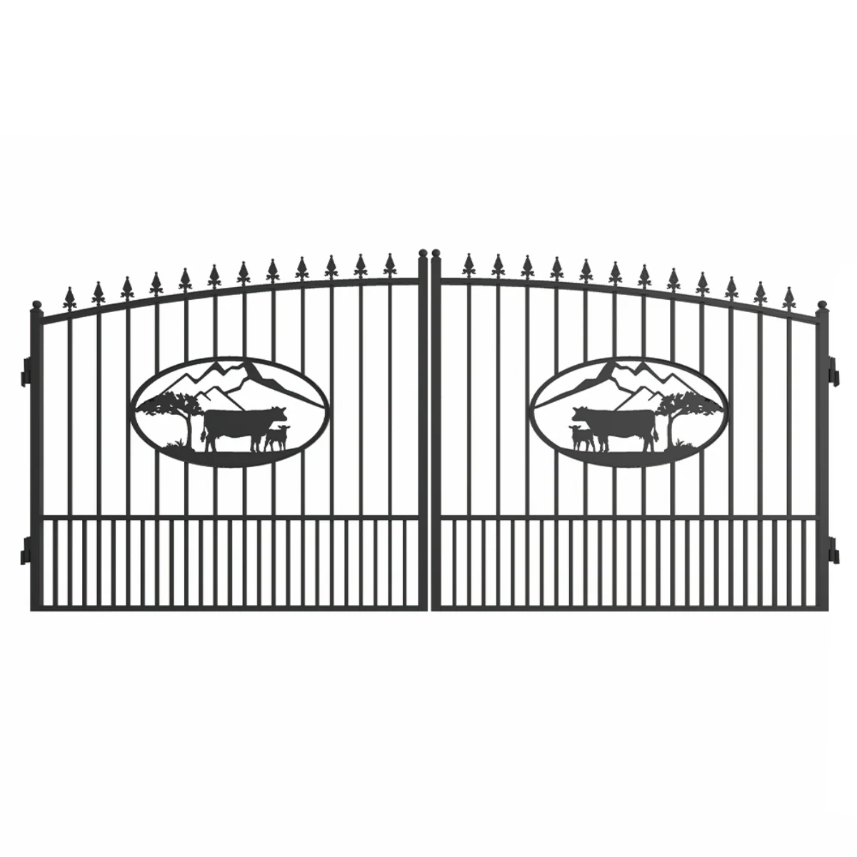 14x8 ft Steel Dual Swing Driveway Gate - Image 10