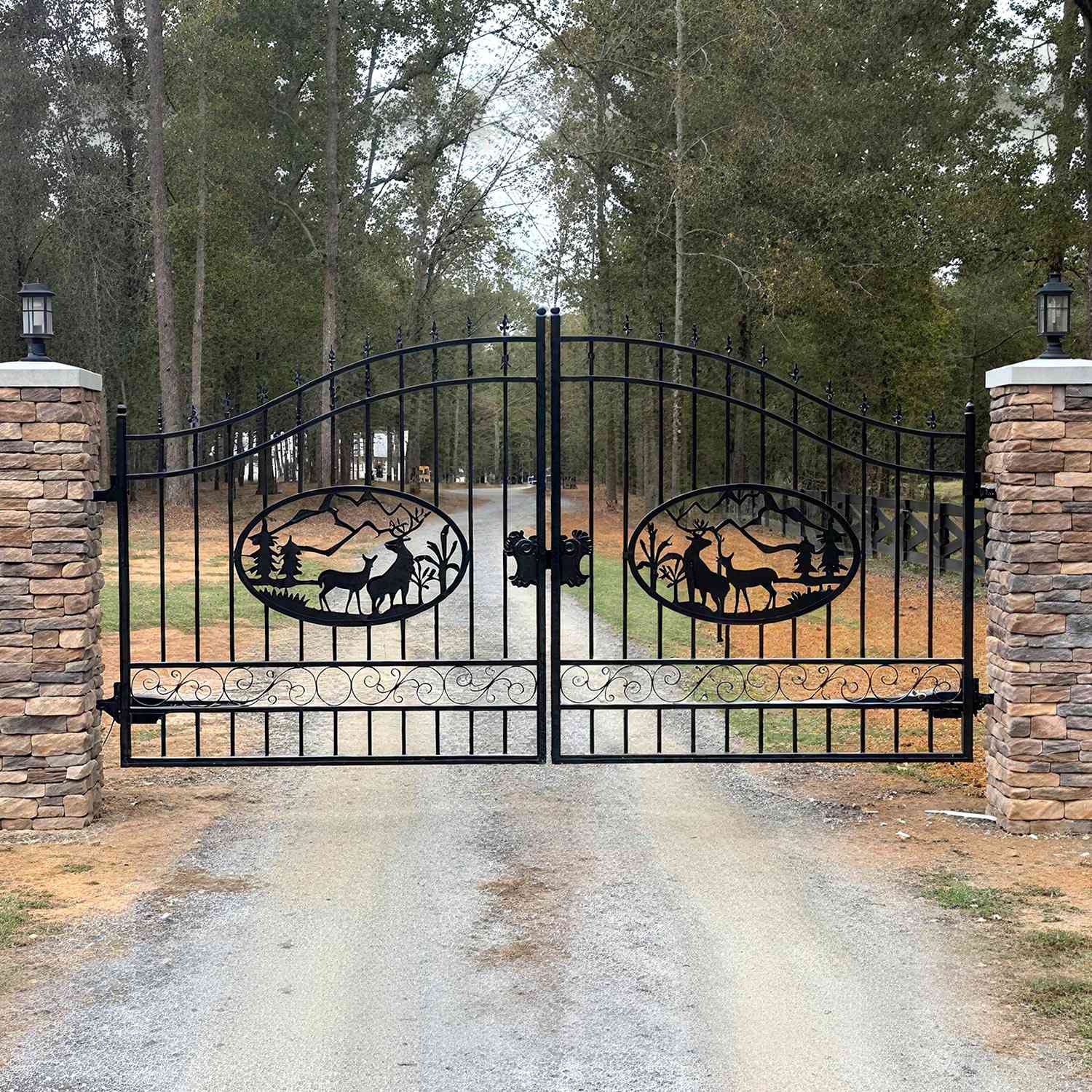 14x8 ft Steel Dual Swing Driveway Gate - Image 13