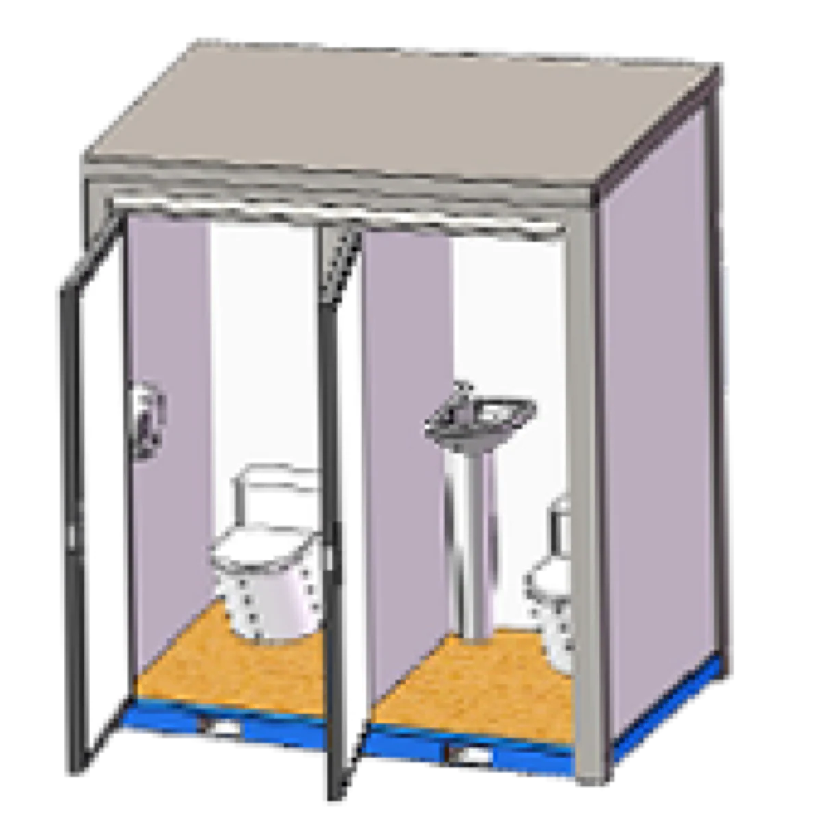 2 Private Toilet Stalls Portable Restroom - Image 11