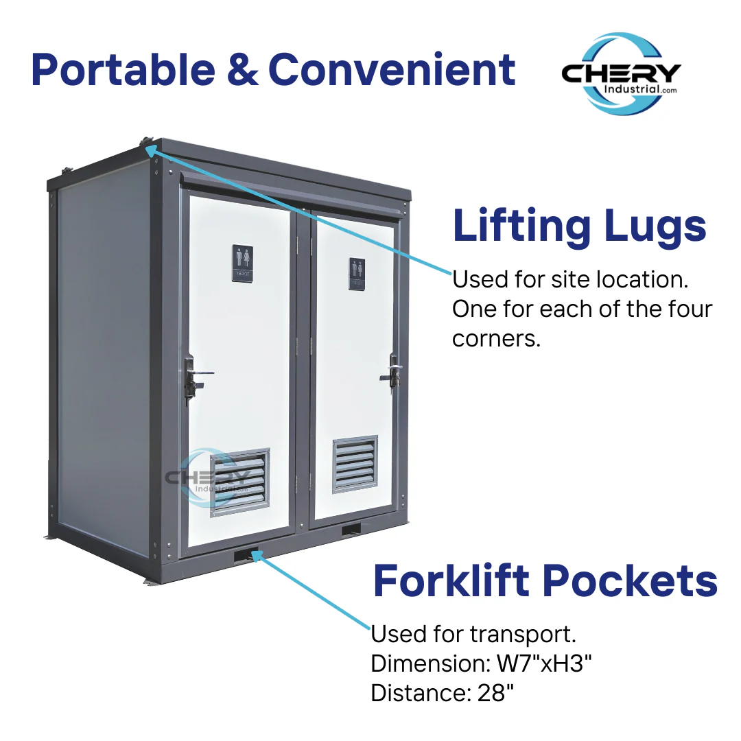 2 Private Toilet Stalls Portable Restroom - Image 7