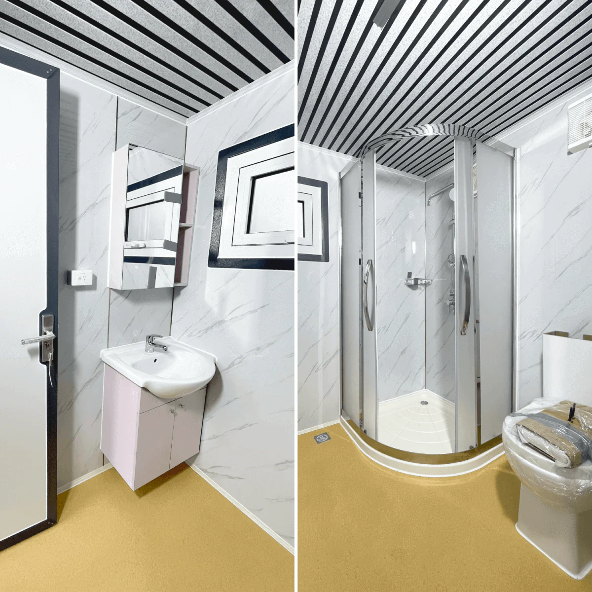 Portable Toilet with Fan-shaped Door Shower - Image 5