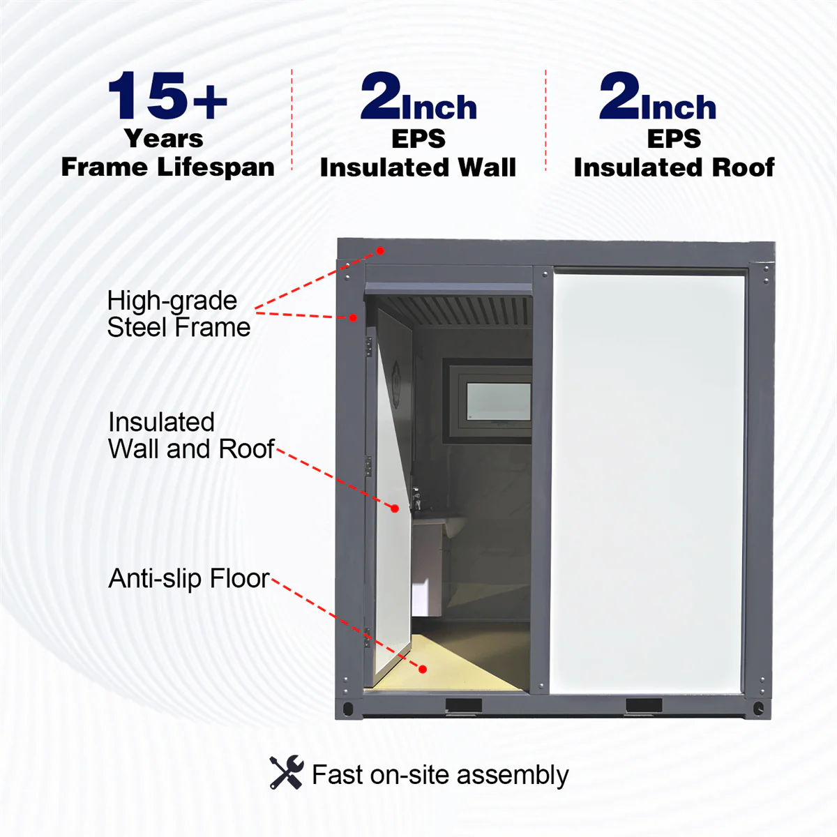 Portable Toilet with Fan-shaped Door Shower - Image 6