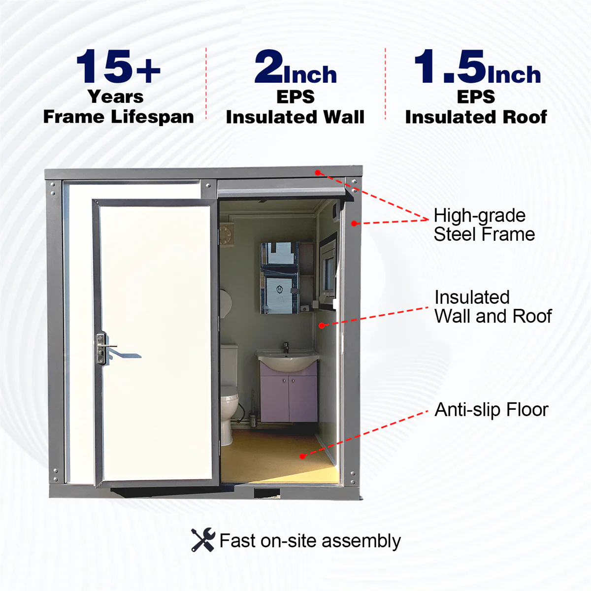 Portable Toilet with Shower Curtain Style - Image 5