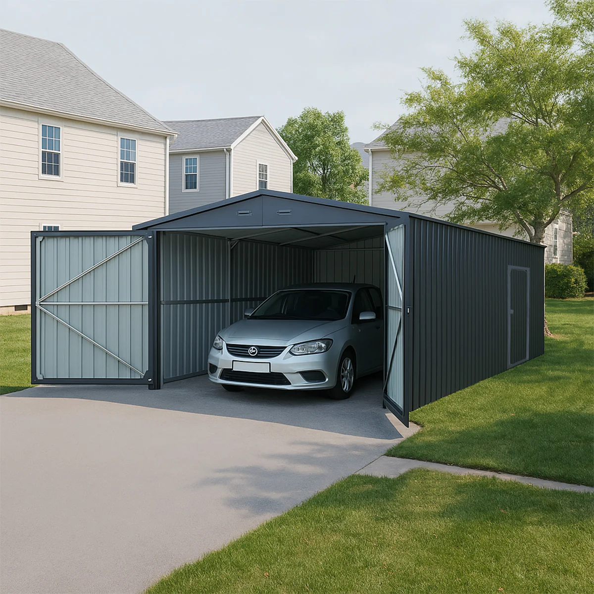 [CLEARANCE] 13'x20' Plus Upgraded Metal Garage Shed - Image 3