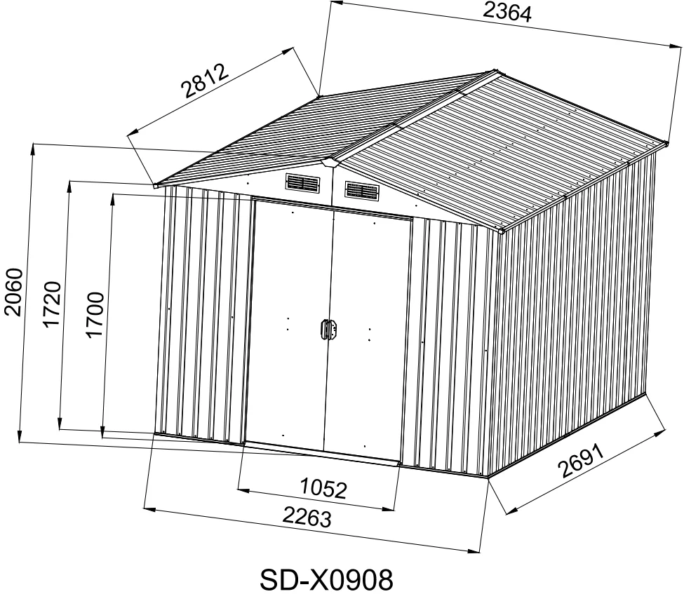 [CLEARANCE] 9'x8' Premium Garden Metal Shed - Image 3