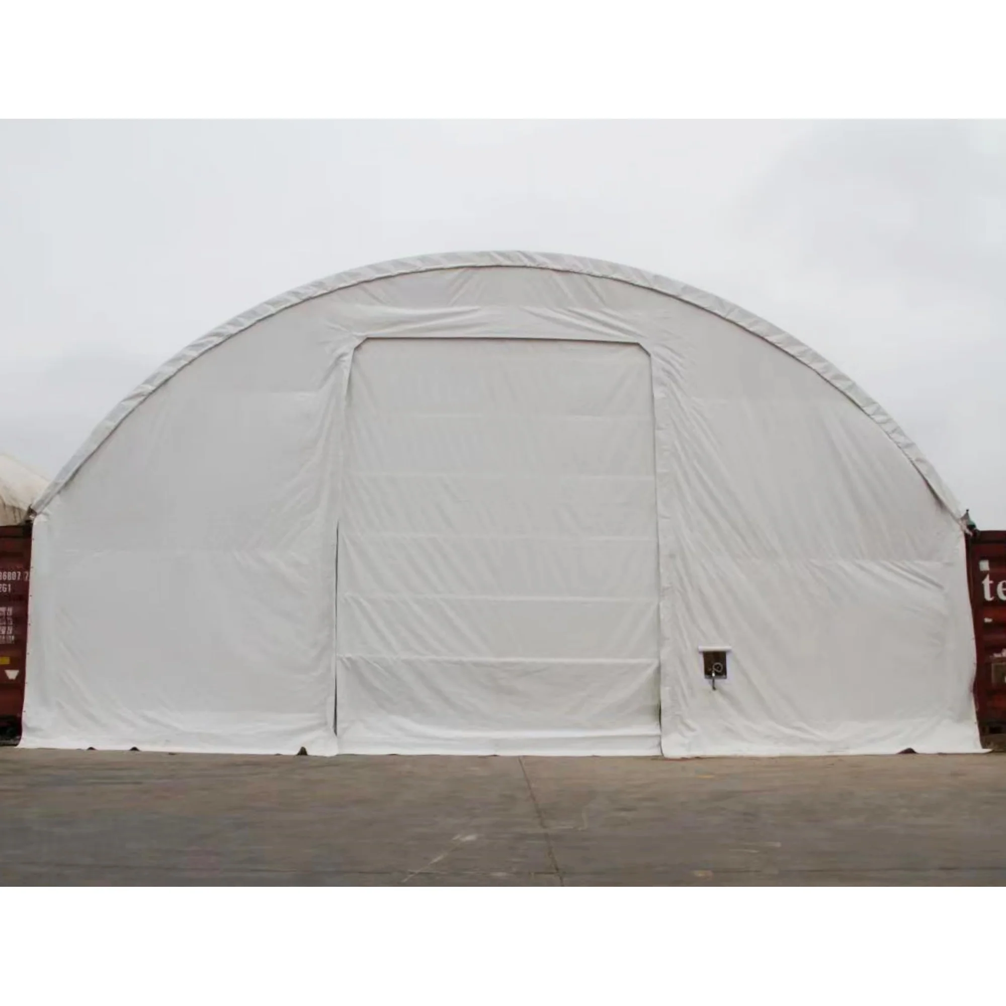 Front cover with Winch door for Shipping Container Canopy Shelter 40'x40'x11' - Image 3