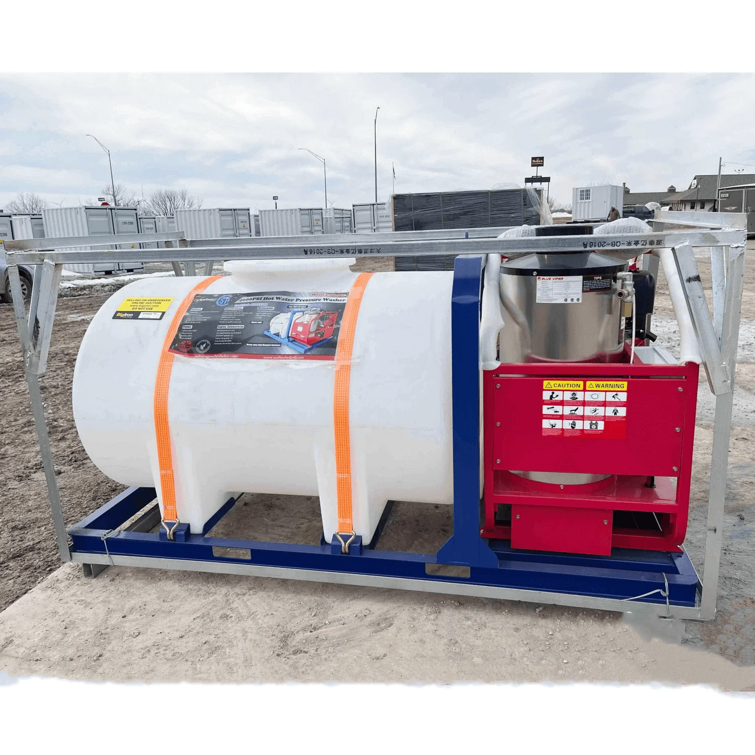 4000 PSI Commercial Hot Water Pressure Washer with Water Tank - Image 3