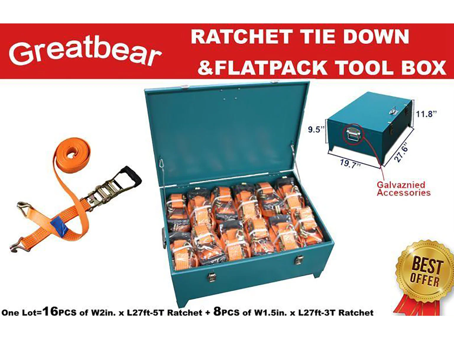 Greatbear Ratchet Tie Down Straps - Image 5