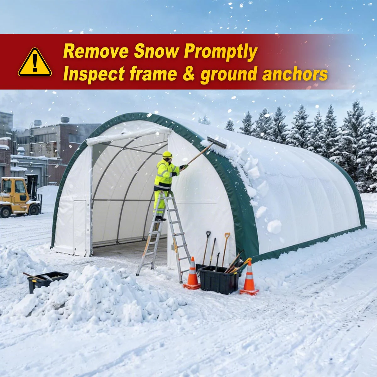 W40'xL80'xH20' Single Truss Arch Storage Shelter - Image 3