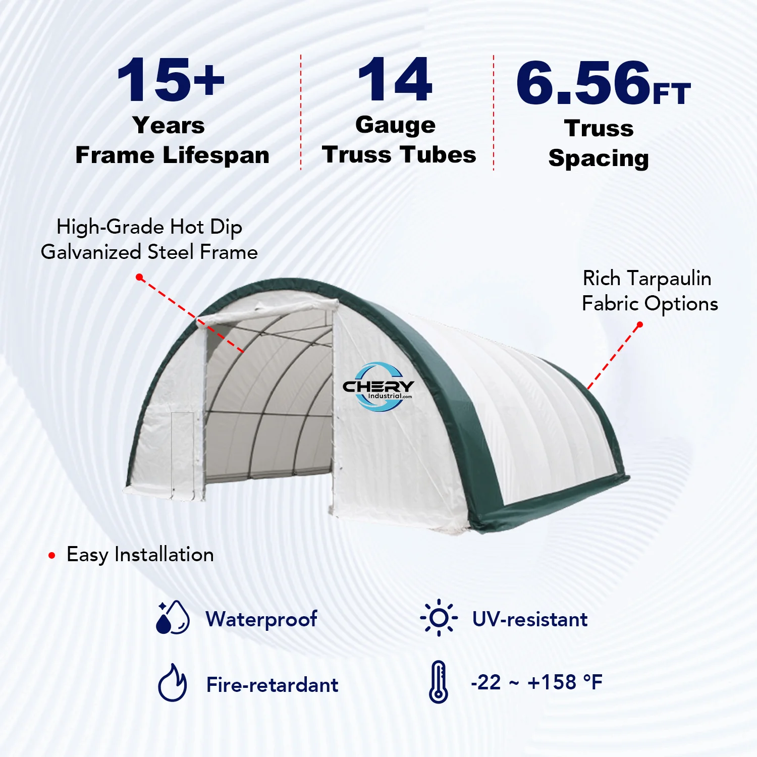 W40'xL80'xH20' Single Truss Arch Storage Shelter - Image 8