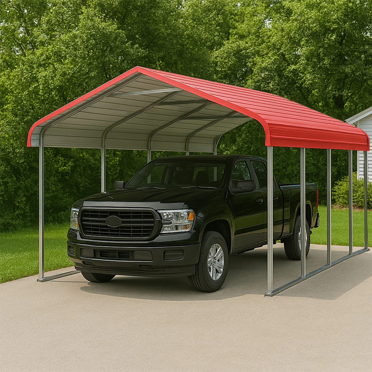 Classic Steel Carport W12' x L20' - Image 4